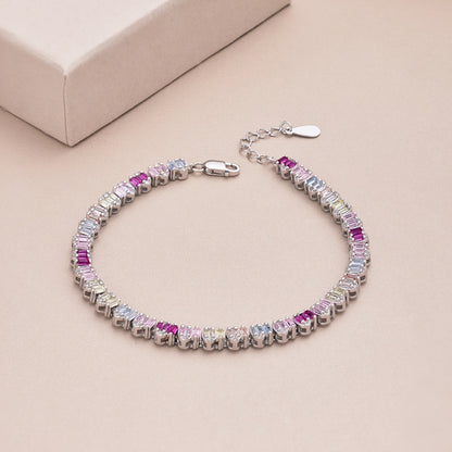 [AURORA]Delicate Colorful Emerald Cut Party Bracelet