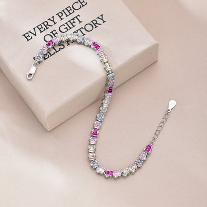 [AURORA]Delicate Colorful Emerald Cut Party Bracelet