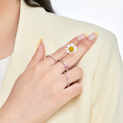 [AURORA]Dazzling Lustrous Round Cut Tennis Ring