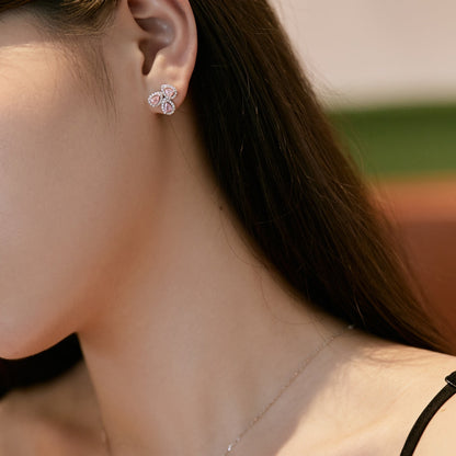 [AURORA]Ornate Flower Shape Pear Cut Lover Earrings