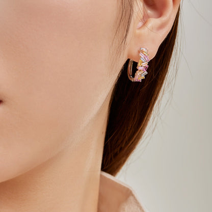 [AURORA]Dazzling Colorful Emerald Cut Daily Earrings