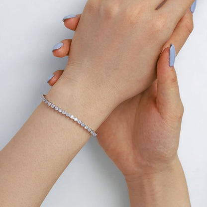 [AURORA]Ornate  Sparkling Round Cut Daily Bracelet