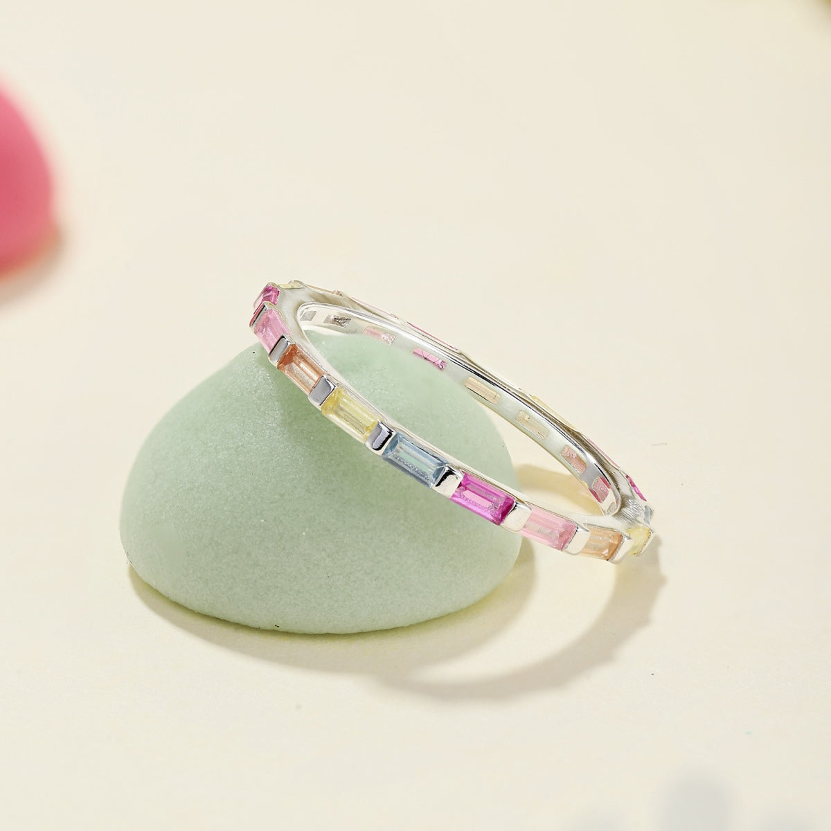 [AURORA]Exquisite Multicolored Emerald Cut Daily Ring