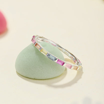 [AURORA]Exquisite Multicolored Emerald Cut Daily Ring
