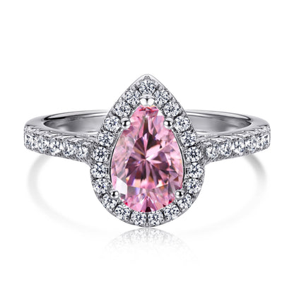 [AURORA]1.0 Carat Luxurious Resplendent Water Drop Shape Wedding Ring
