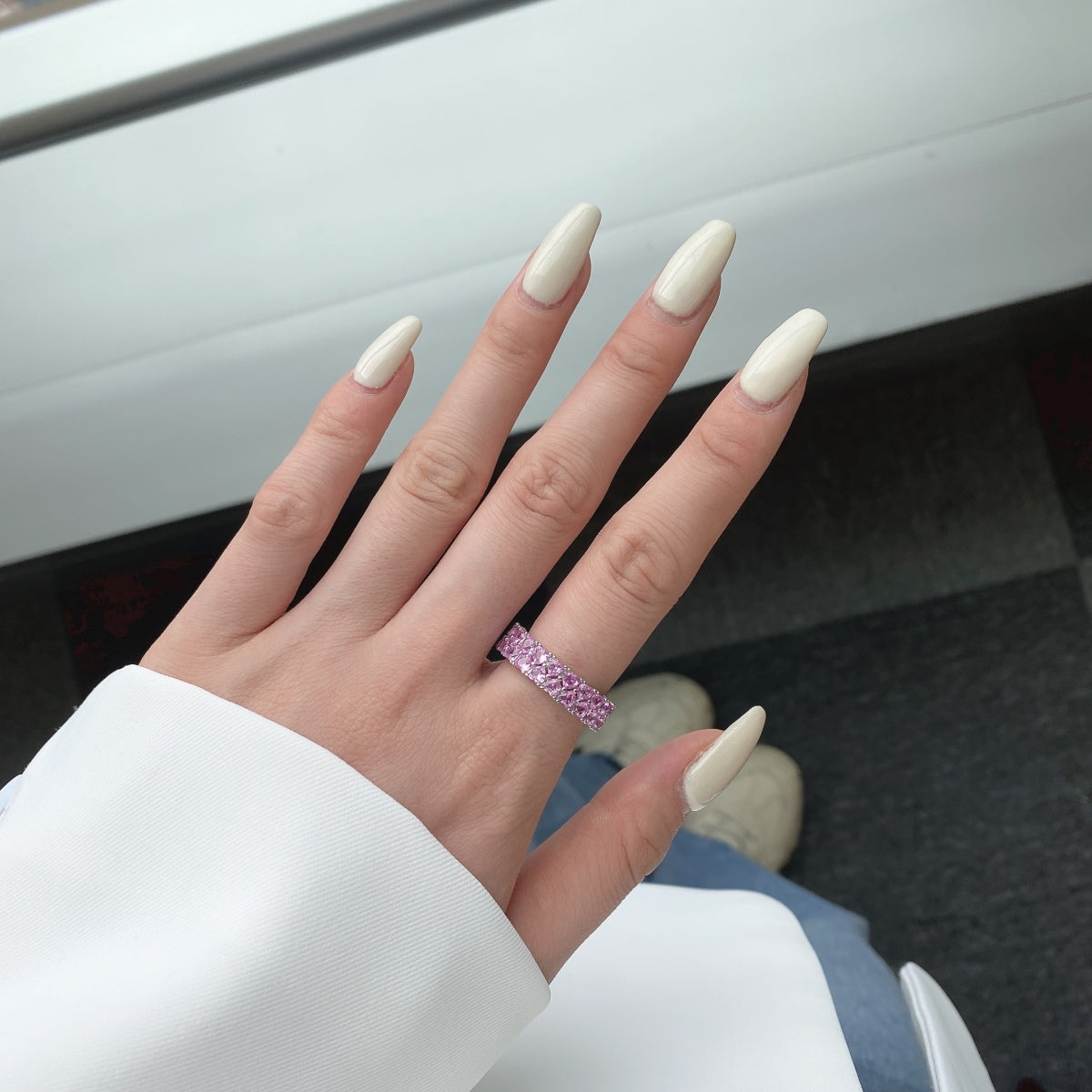 [AURORA]Sparkling Full Heart Ring