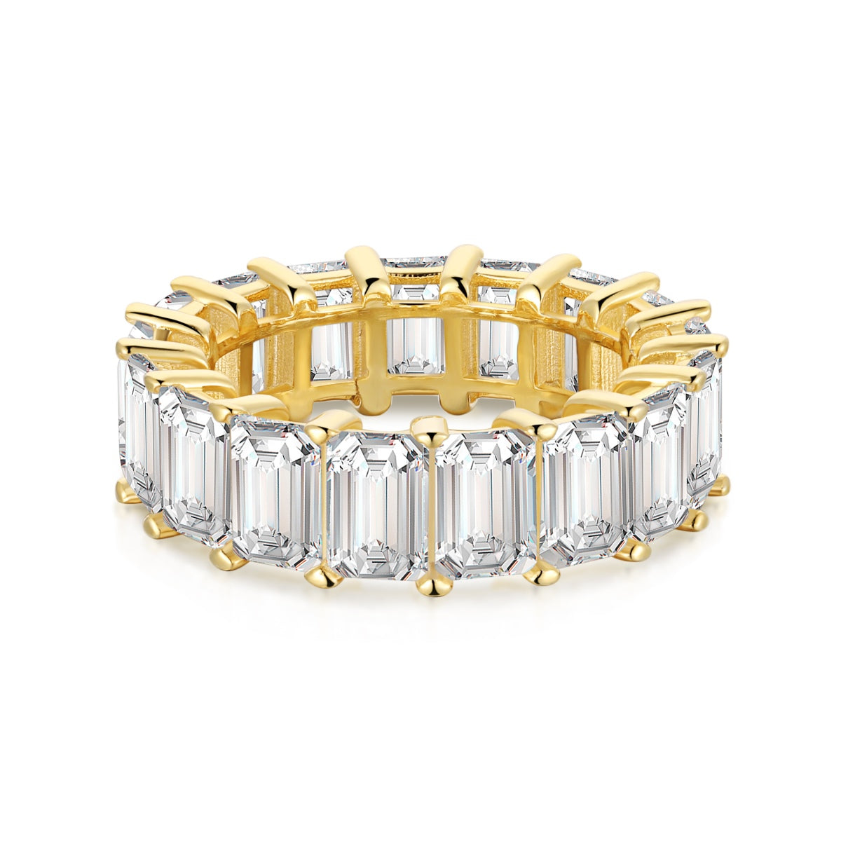 [AURORA]0.75 Carat Elegant Emerald Cut Tennis Ring