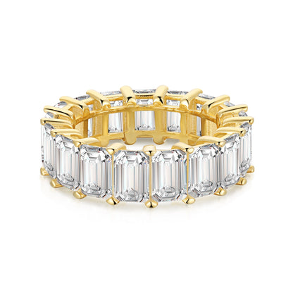 [AURORA]0.75 Carat Elegant Emerald Cut Tennis Ring