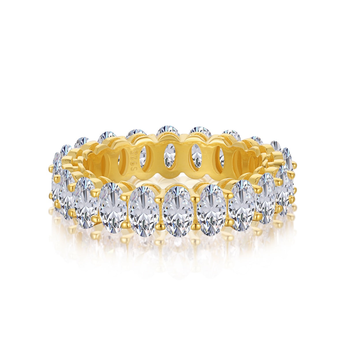 [AURORA]Ornate Oval Cut Tennis Ring