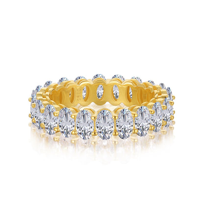 [AURORA]Ornate Oval Cut Tennis Ring
