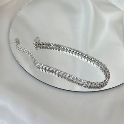 [AURORA]Sparkling Round Cut Daily Bracelet