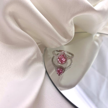 [AURORA]1.0 Carat Luxurious Resplendent Water Drop Shape Wedding Ring