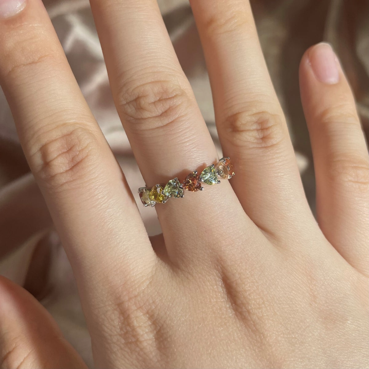 [AURORA]0.25 Carat Radiant Romance Heart Cut Lover Ring