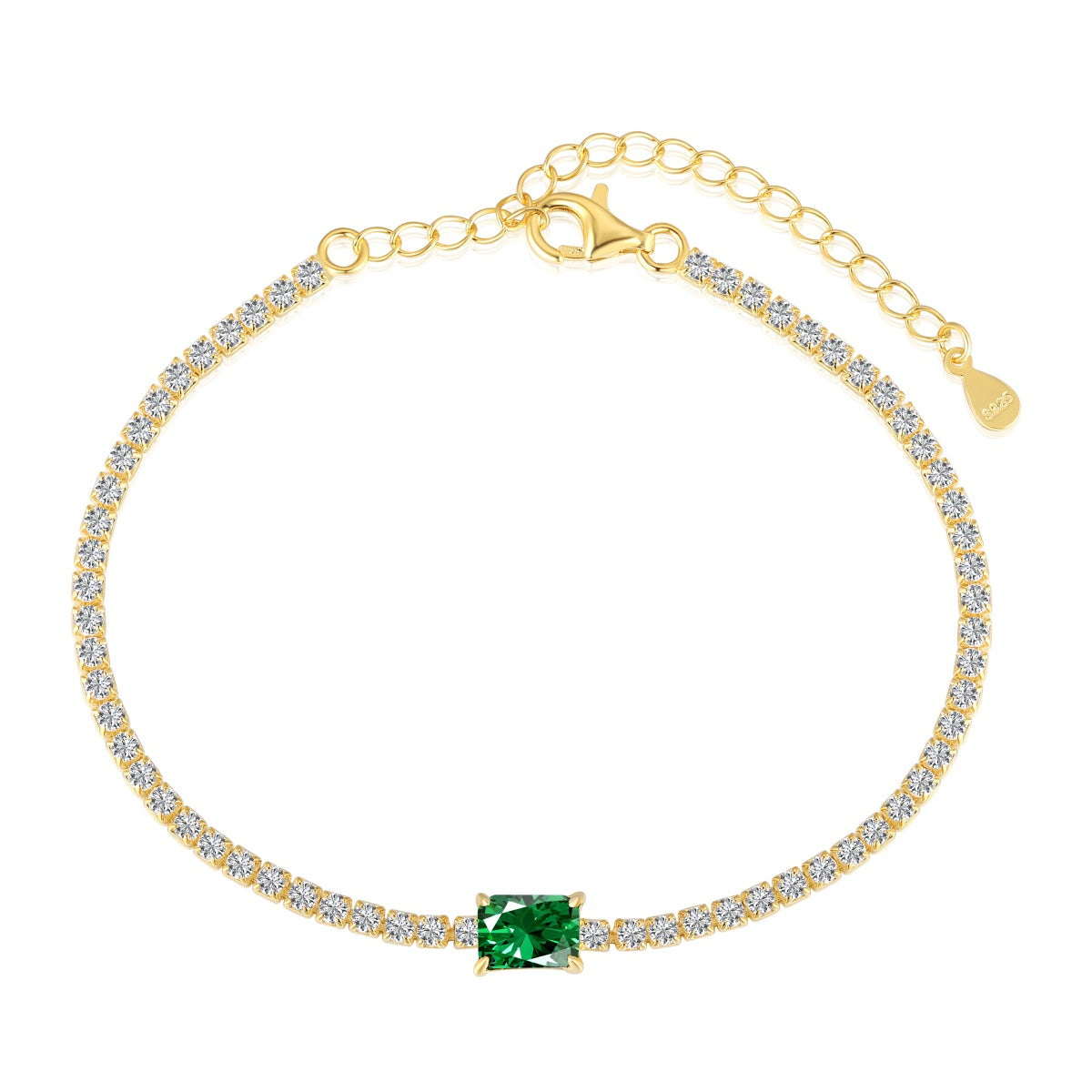 [AURORA]1.0 Carat Unique Emerald Cut Banquet Bracelet