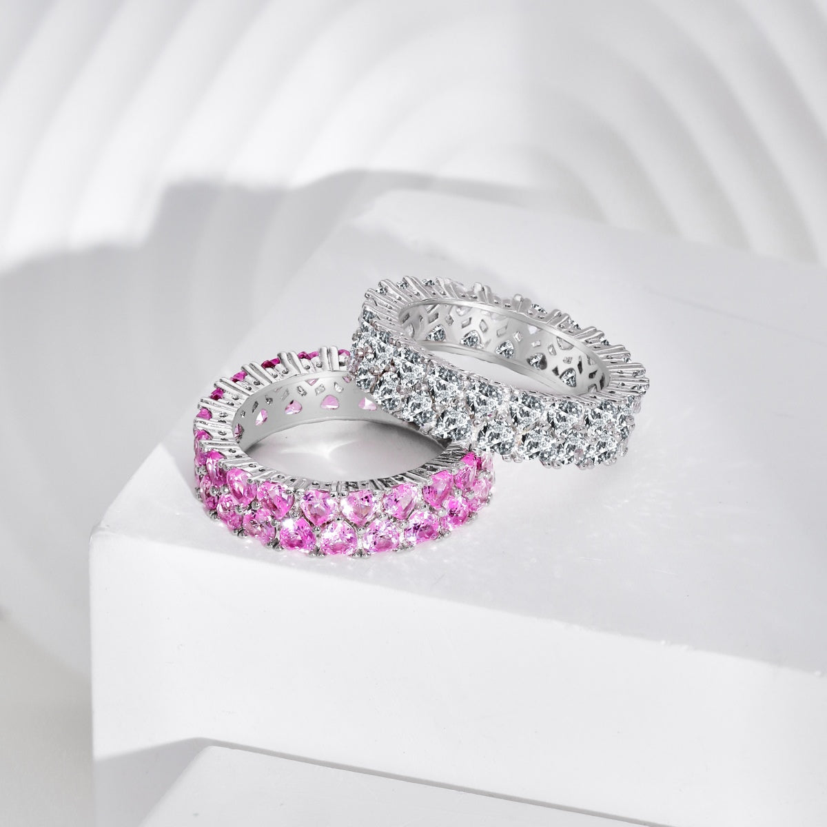 [AURORA]Sparkling Full Heart Ring