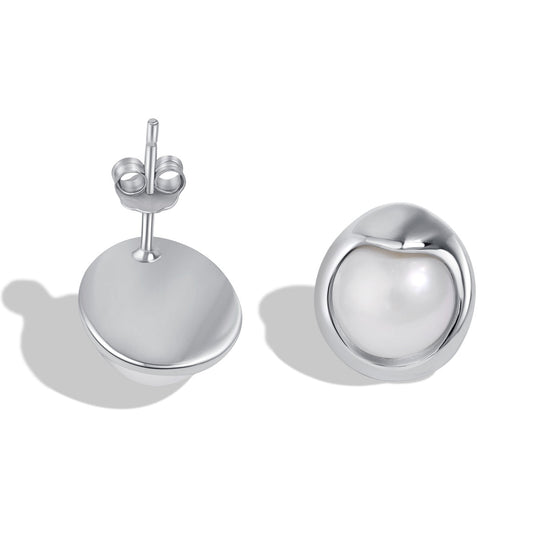 [AURORA]Dainty Bread Pearl Earrings