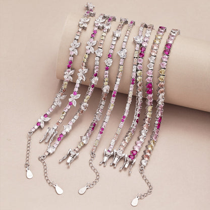 [AURORA]Romantic Heart Shape Round Cut Lover Bracelet