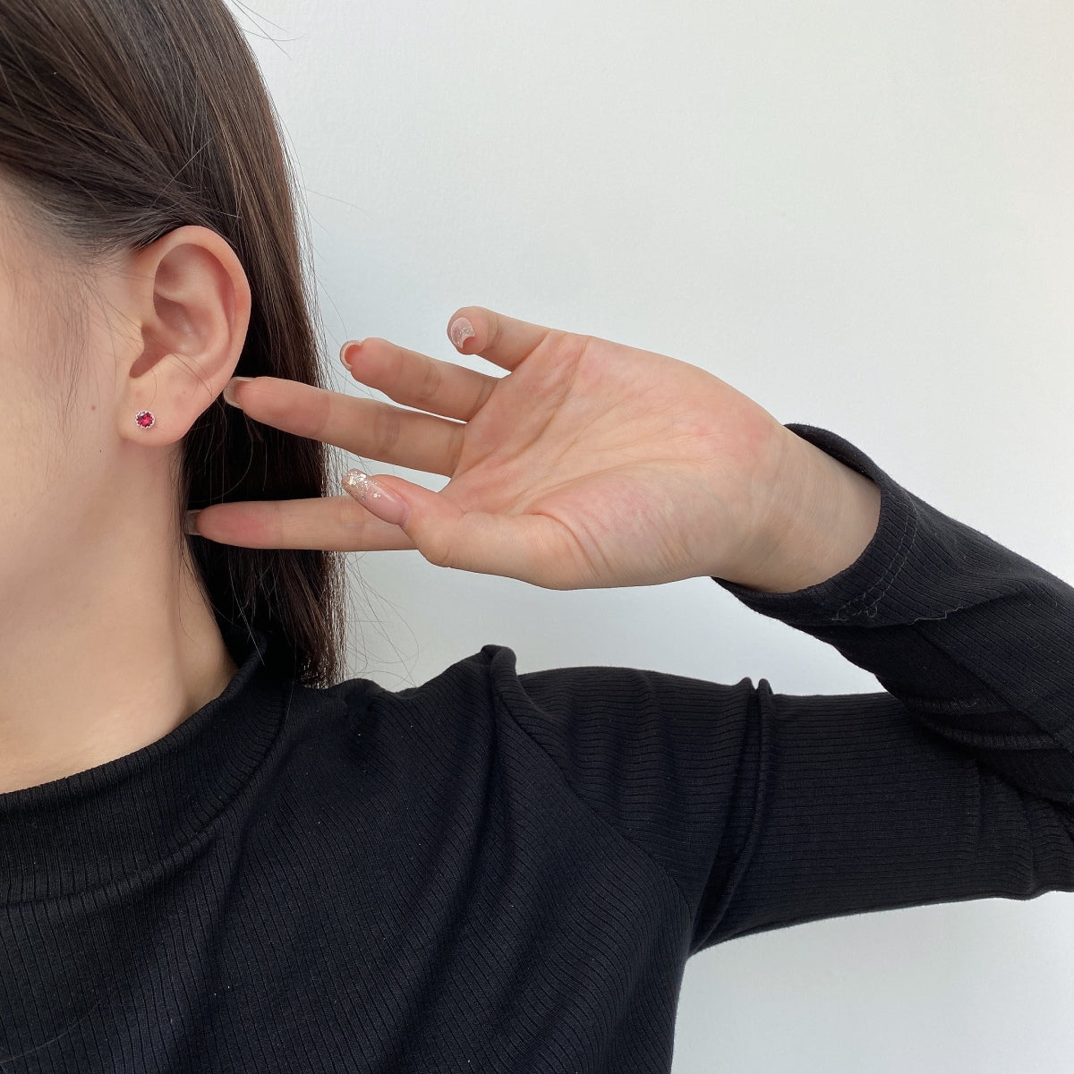 [AURORA]Sparkling Colorful Round Shape Earrings