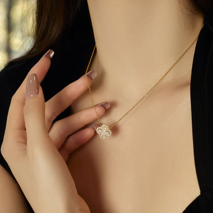 [AURORA]Spliced Lucky Four-Leaf Clover Versatile Necklace