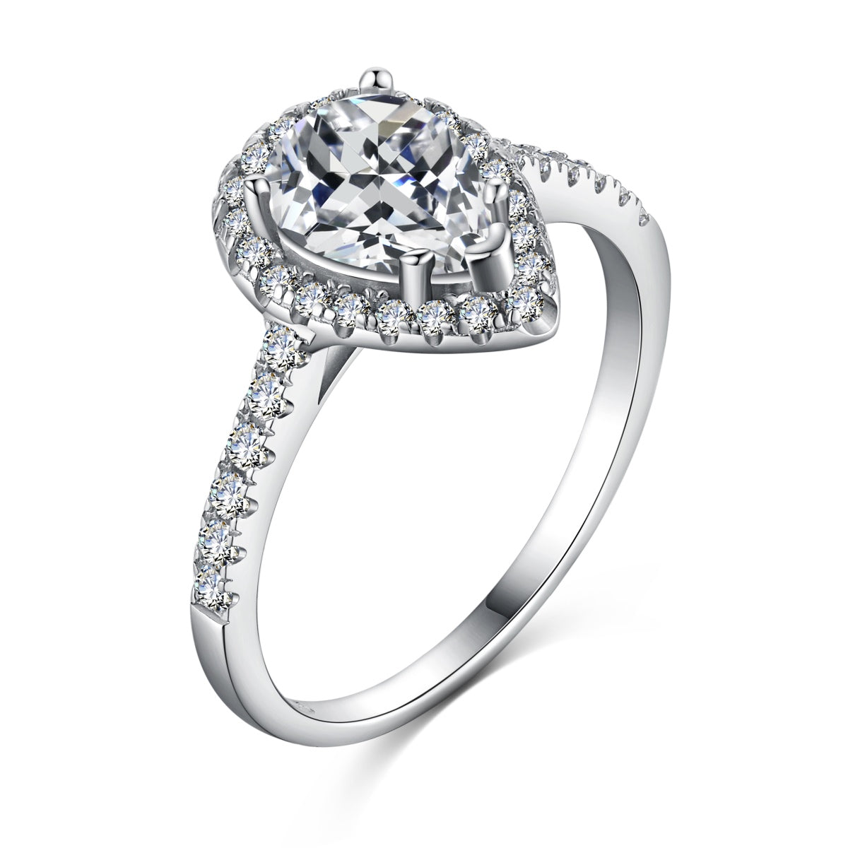 [AURORA]1.0 Carat Luxurious Resplendent Water Drop Shape Wedding Ring