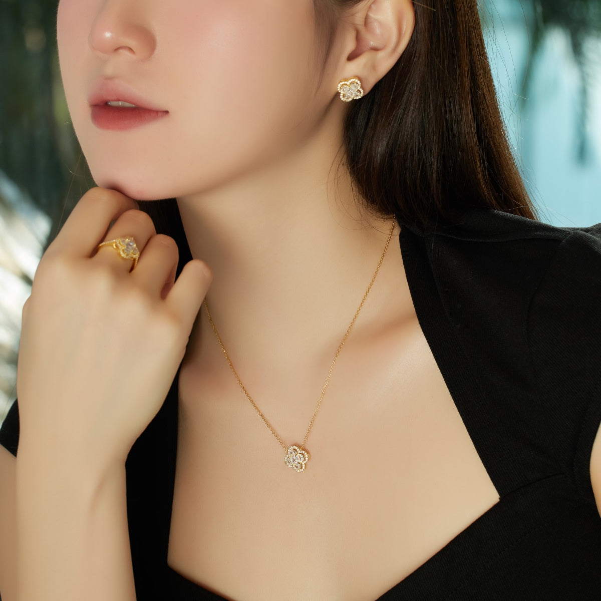 [AURORA]Lucky Four-Leaf Clover Exquisite Earrings