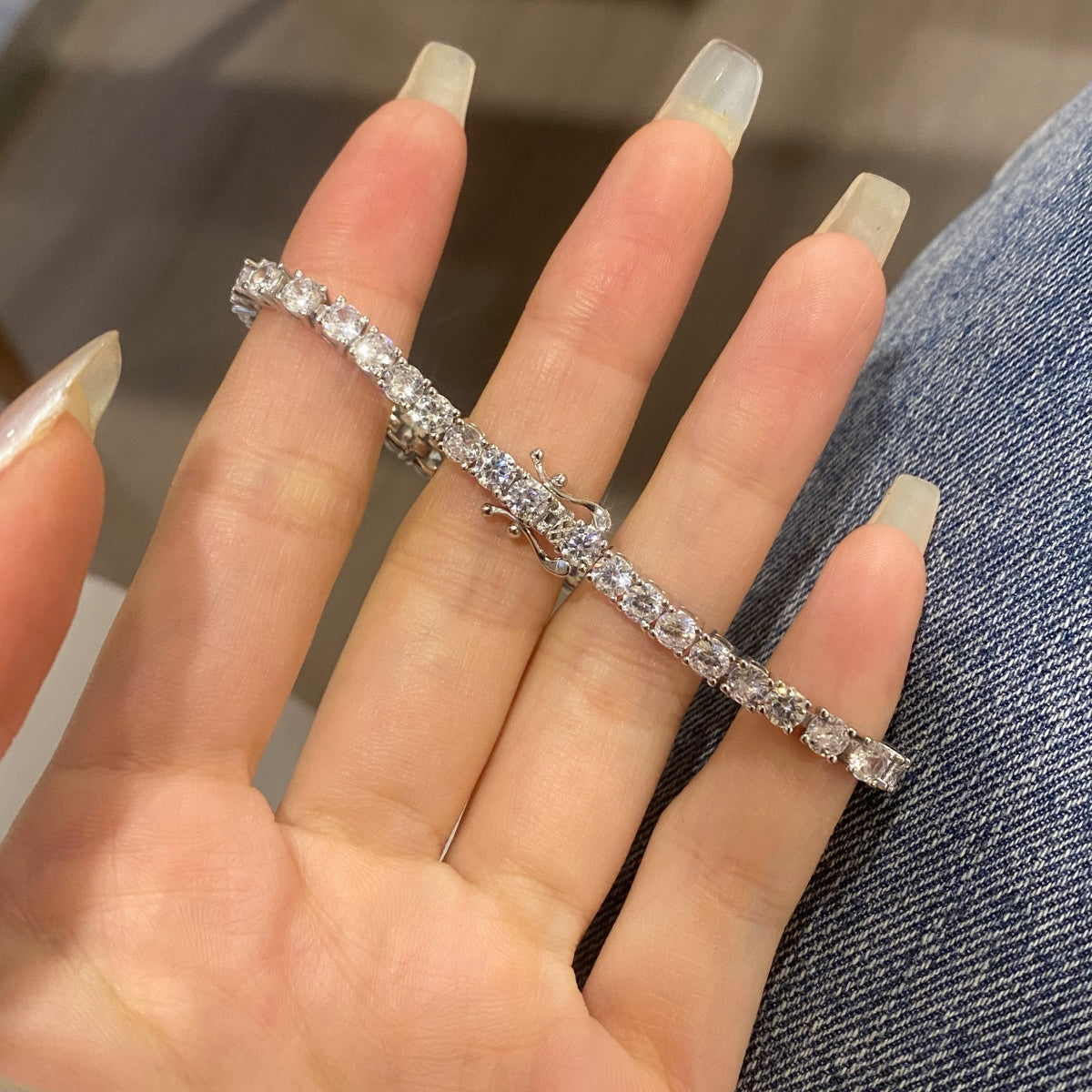 [AURORA]Luxurious Ornate Round Cut Tennis Bracelet