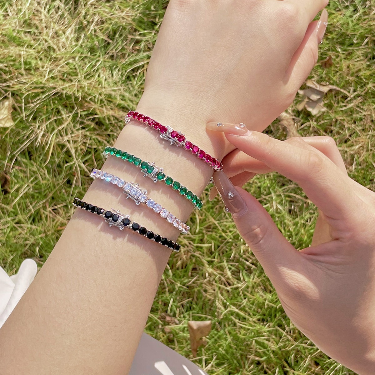 [AURORA]Radiant Colorful Round Cut Party Bracelet