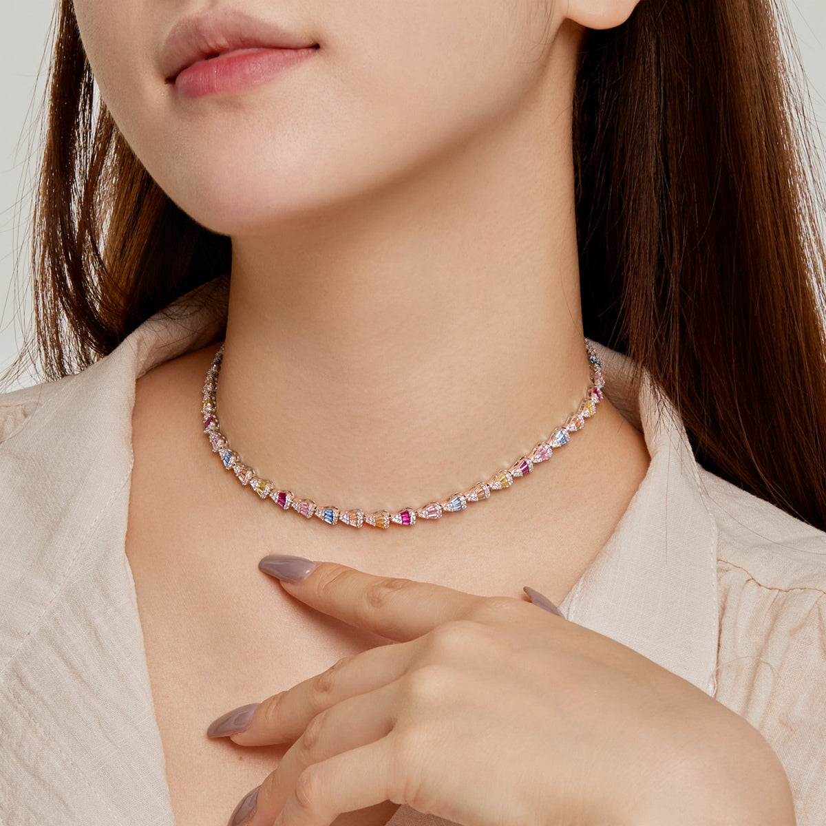 [AURORA]Radiant Colorful Rainbow Necklace