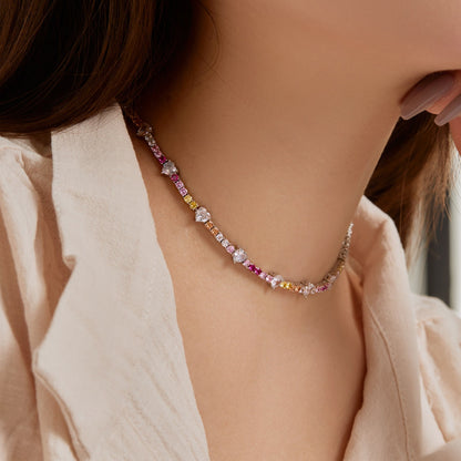 [AURORA]Delicate Colorful Rainbow Tennis Chain