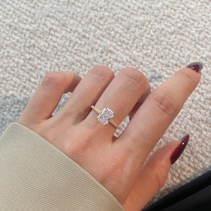 [AURORA]2.0 Carat Dazzling Sparkling Radiant Cut Party Ring