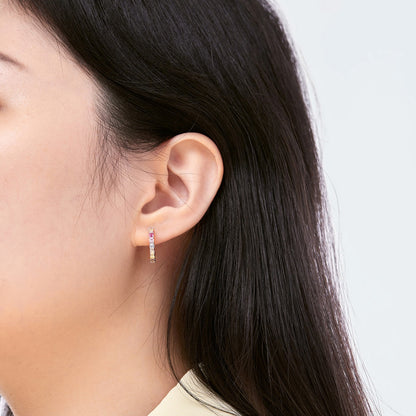 [AURORA]Radiant Colorful Round Cut Earrings