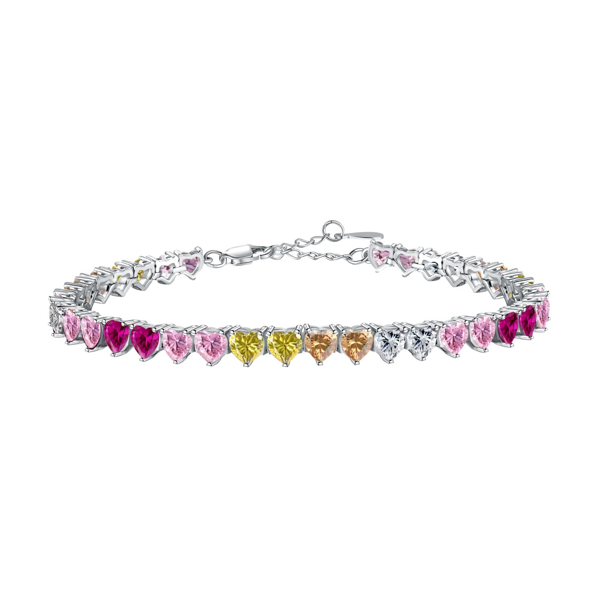 [AURORA]Luxurious Colorful Romantic Heart Shape Lover Bracelet