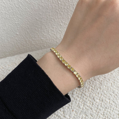 [AURORA]Ornate Dazzling Round Cut Tennis Bracelet