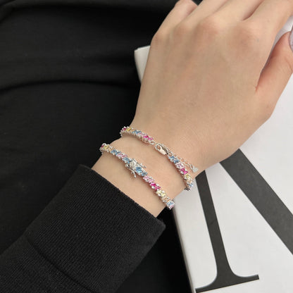 [AURORA]Ornate Sparkling Multi Cut Party Bracelet