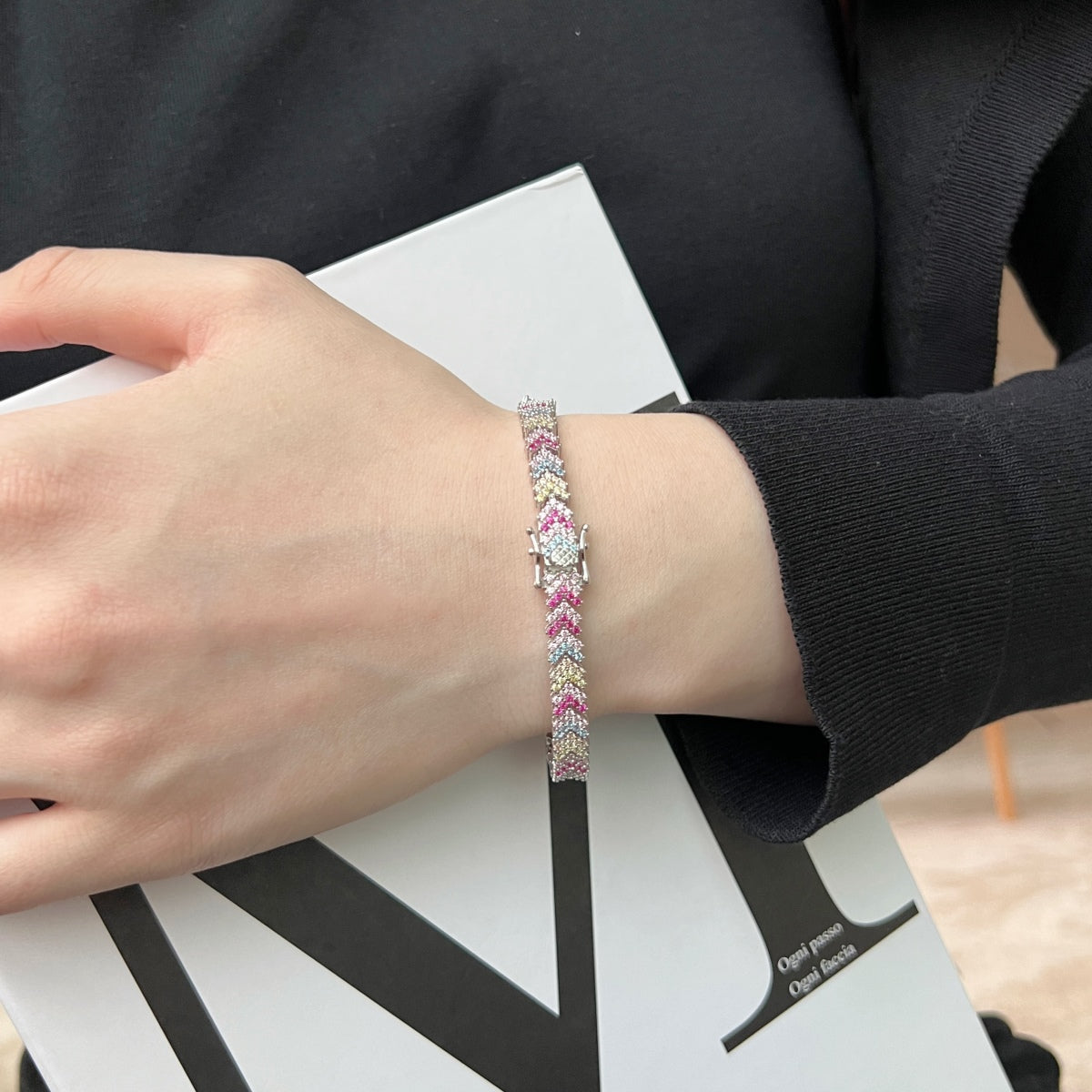 [AURORA]Ornate Sparkling Round Cut Party Bracelet