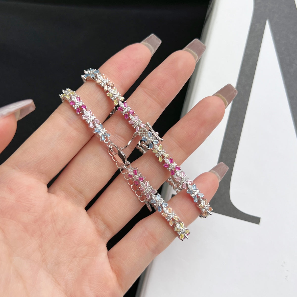 [AURORA]Radiant Colorful Emerald Cut Party Bracelet