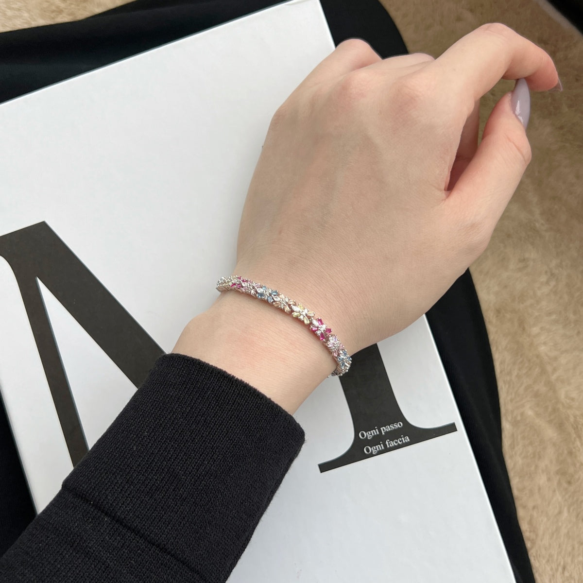 [AURORA]Radiant Colorful Emerald Cut Party Bracelet