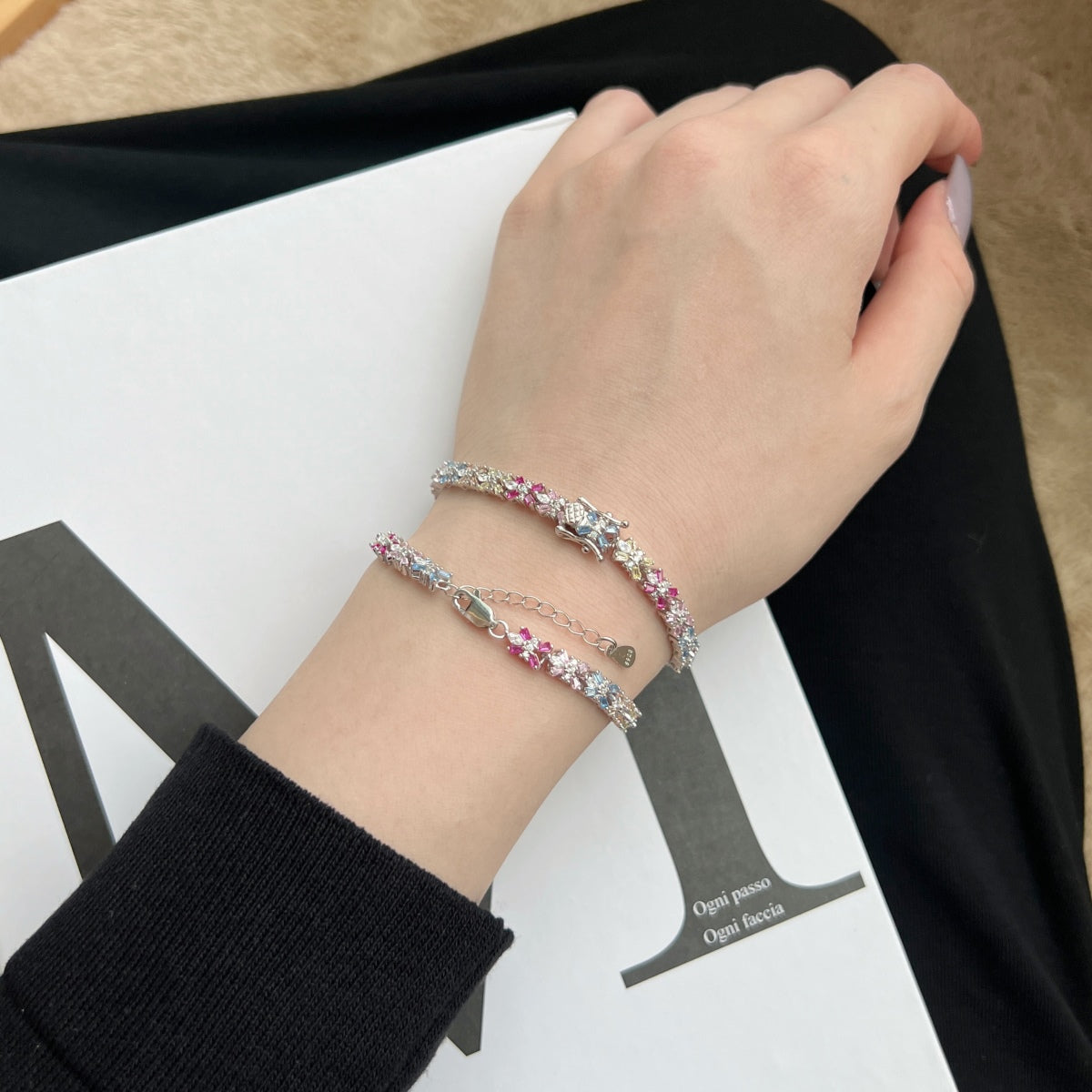 [AURORA]Radiant Colorful Emerald Cut Party Bracelet