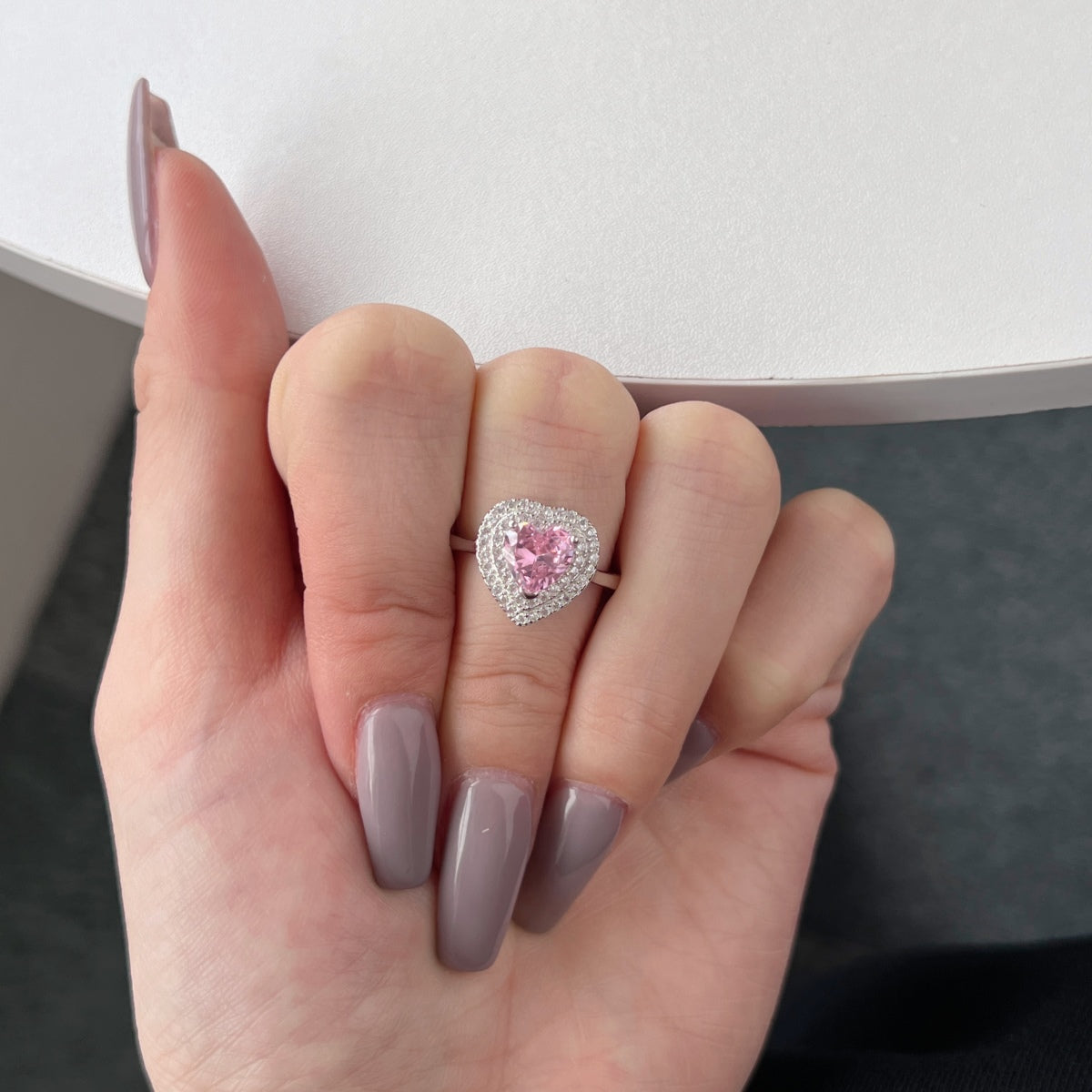[AURORA]Delicate Ebullient Heart Shape Wedding Ring