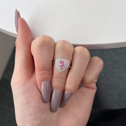 [AURORA]Delicate Ebullient Heart Shape Wedding Ring