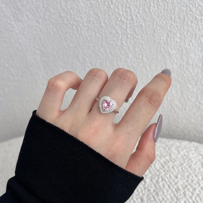 [AURORA]Delicate Ebullient Heart Shape Wedding Ring