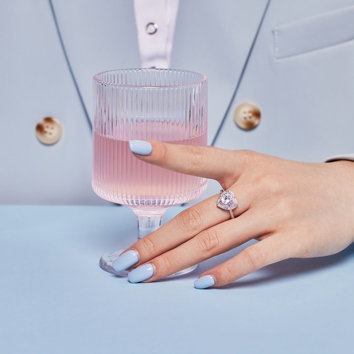 [AURORA]Delicate Ebullient Heart Shape Wedding Ring