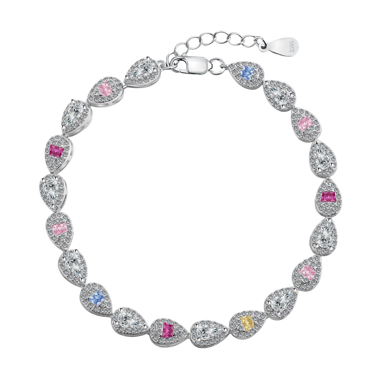 [AURORA]0.25 Carat Radiant Water Drop Shape Daily Bracelet