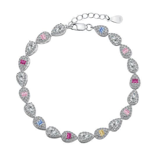 [AURORA]0.25 Carat Radiant Water Drop Shape Daily Bracelet