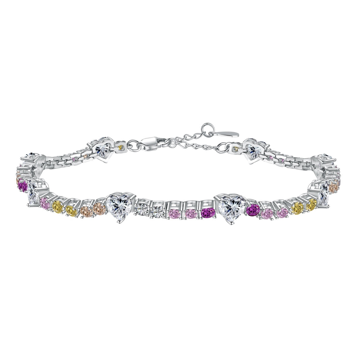 [AURORA]Romantic Heart Shape Round Cut Lover Bracelet
