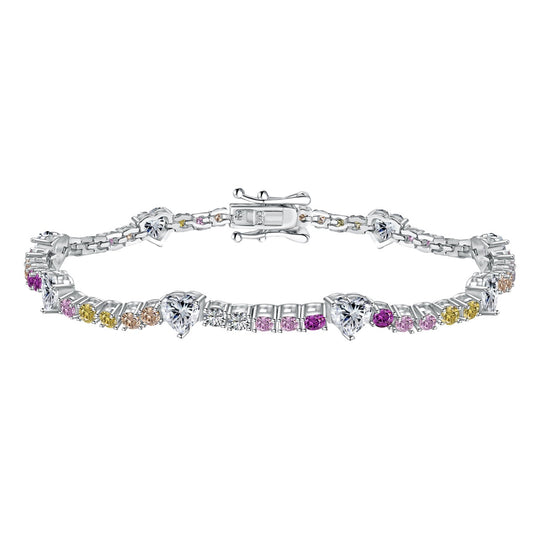 [AURORA]Romantic Heart Shape Round Cut Lover Bracelet