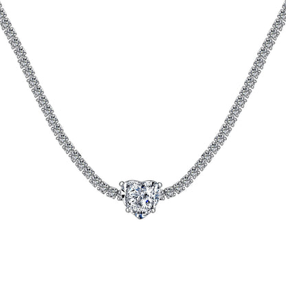 [AURORA]2.0 Carat Sparkling Tennis Heart Cut Necklace