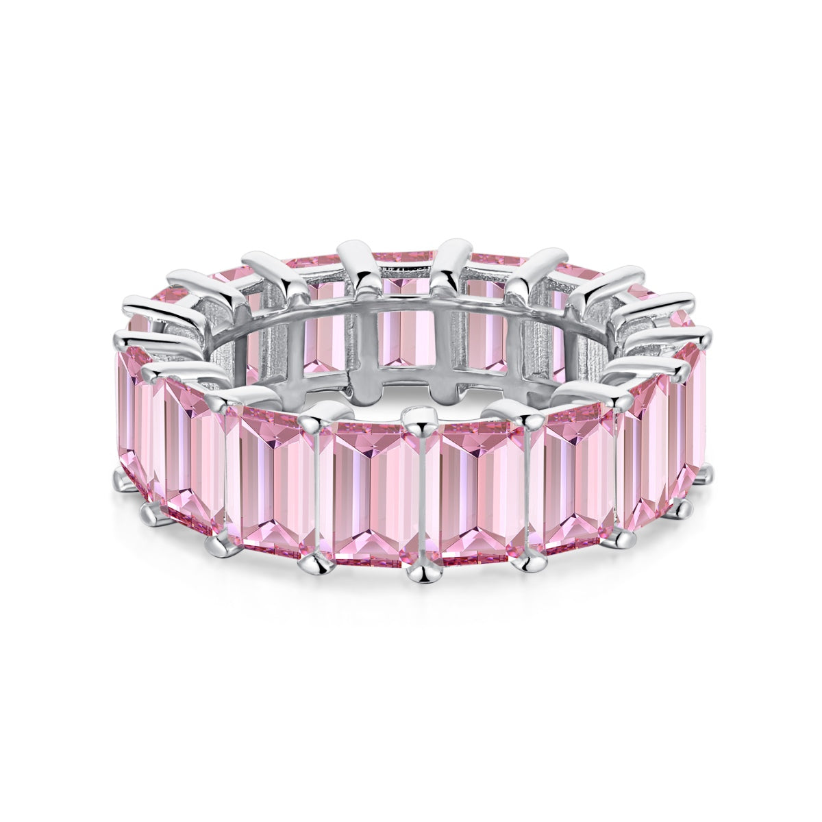 [AURORA]0.75 Carat Elegant Emerald Cut Tennis Ring
