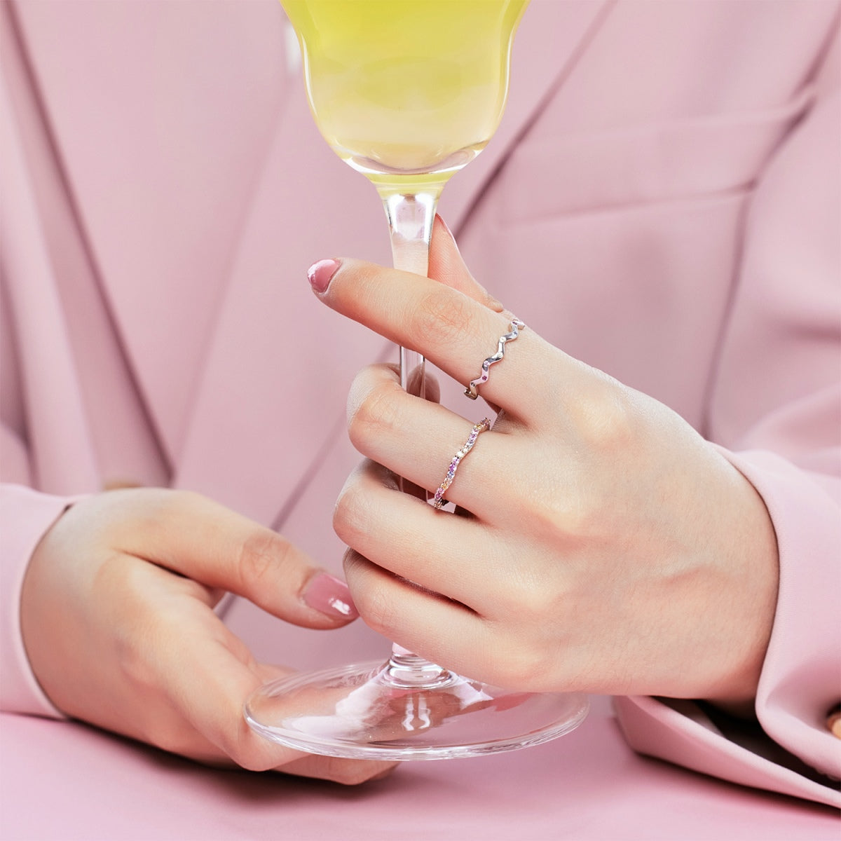 [AURORA]Dainty Colorful Round Cut Party Ring