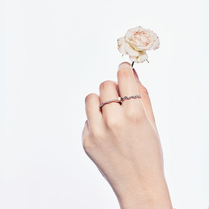 [AURORA]Dainty Colorful Round Cut Party Ring